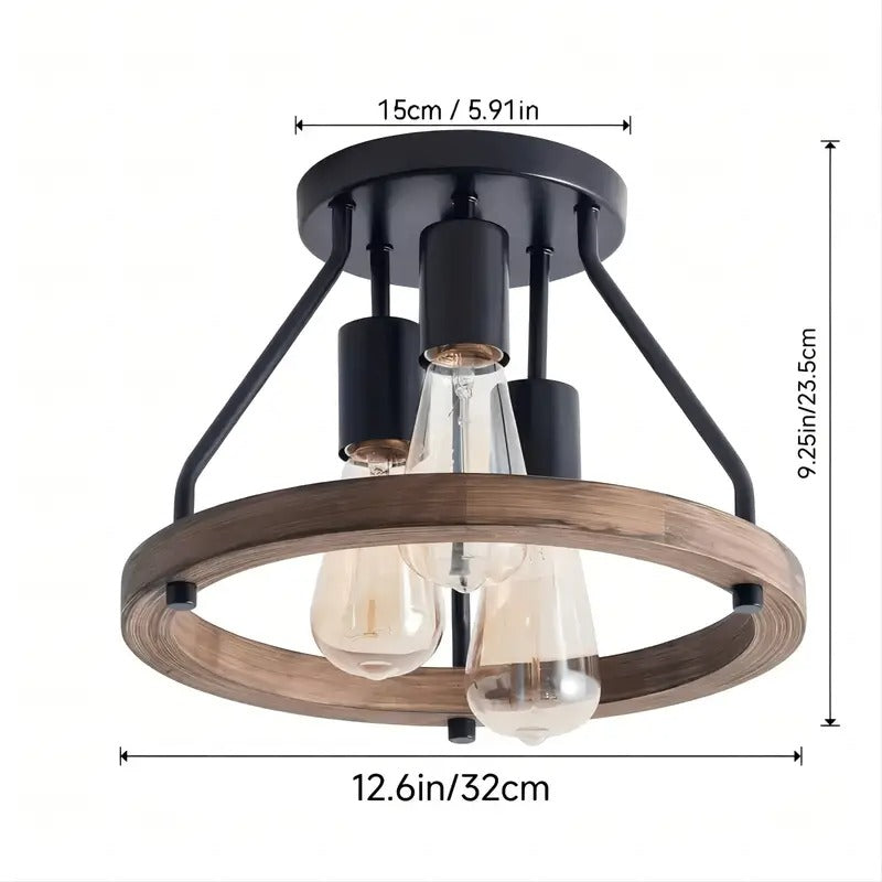 3-Light Semi Flush Mount Ceiling Light Fixture